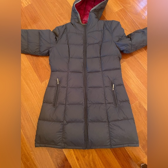 MK Puffer Coat MICHAEL KORS Coat Women PACKABLE DOWN FILL Gray / Red Coat Sz L - Picture 6 of 16